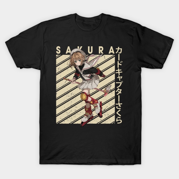 Graphic Sakura Girl Japanese Anime T-Shirt by WholesomeFood